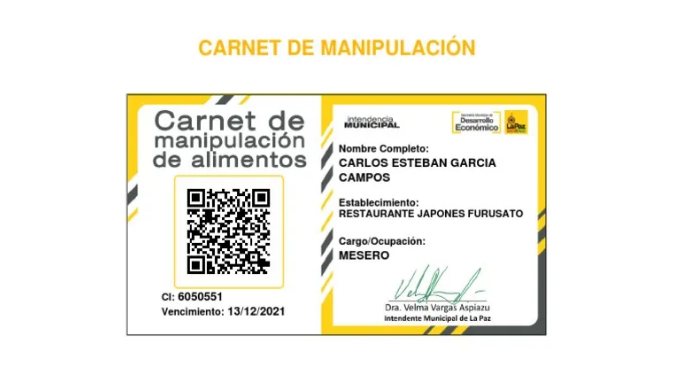 Cómo obtener el carnet de manipulación de alimentos en La Paz