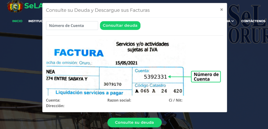 Consultar deuda SeLA ORURO