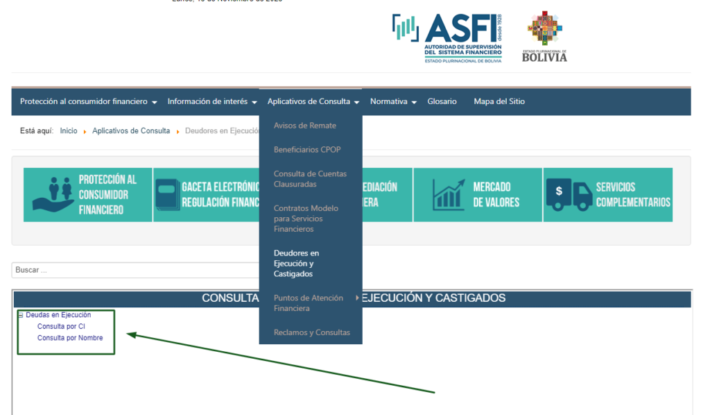 Consulta de deuda Asfi 