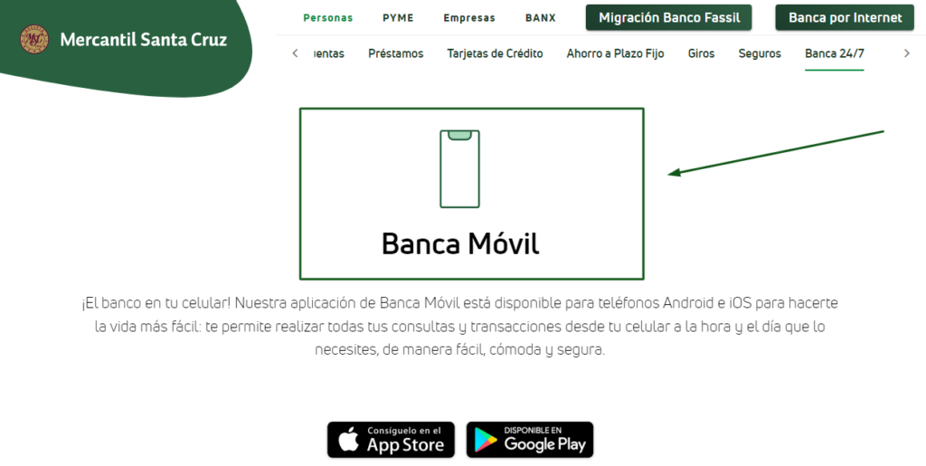 desbloquear mi Banca Móvil Mercantil Santa Cruz